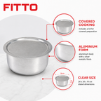 48 Pieces Aluminium Cooking Pot with Lid, Silver Round Cookwares, 34 x 34 x 14 cm