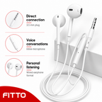 240 Pieces Wired Earphoneses with 3.5mm Plug and Inline Microphone, White