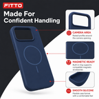 120 Pieces Magnetic Phone Cases with Raised Camera Protection for 15 Pro Model, Navy Blue