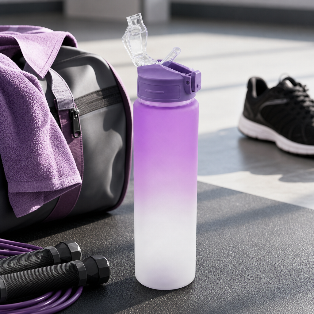 120 Pieces Sports Water Bottles 600 ml Plastic Flip-Top Lid Assorted Colour