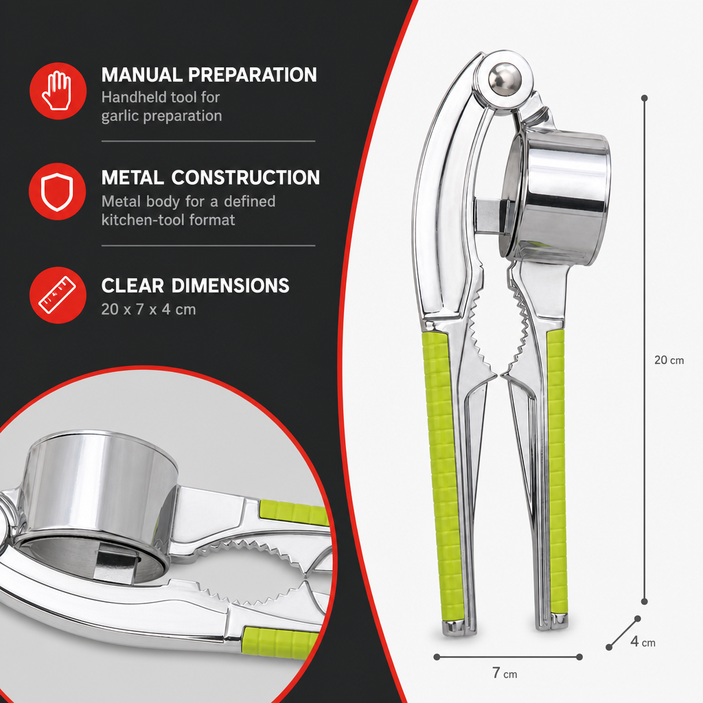 96 Pieces Garlic Presses, Metal Handheld Garlic Crusher with Silver and Green Handles, 1 Piece