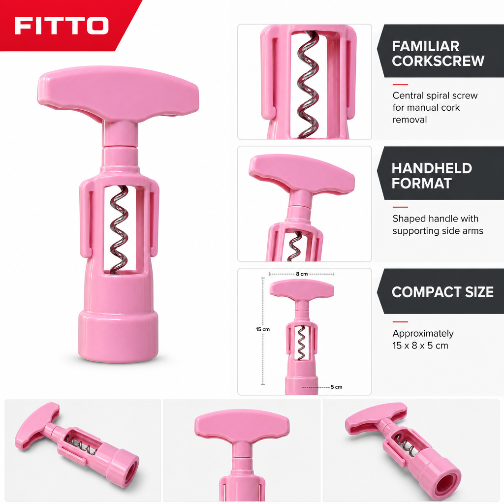 120 Pieces Manual Corkscrew Wine Bottle Opener, Pink, 1 Piece, Compact Handheld Design