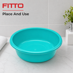 120 Pieces Turquoise Plastic Round Wash Basin, 13 Inch, 1 Piece