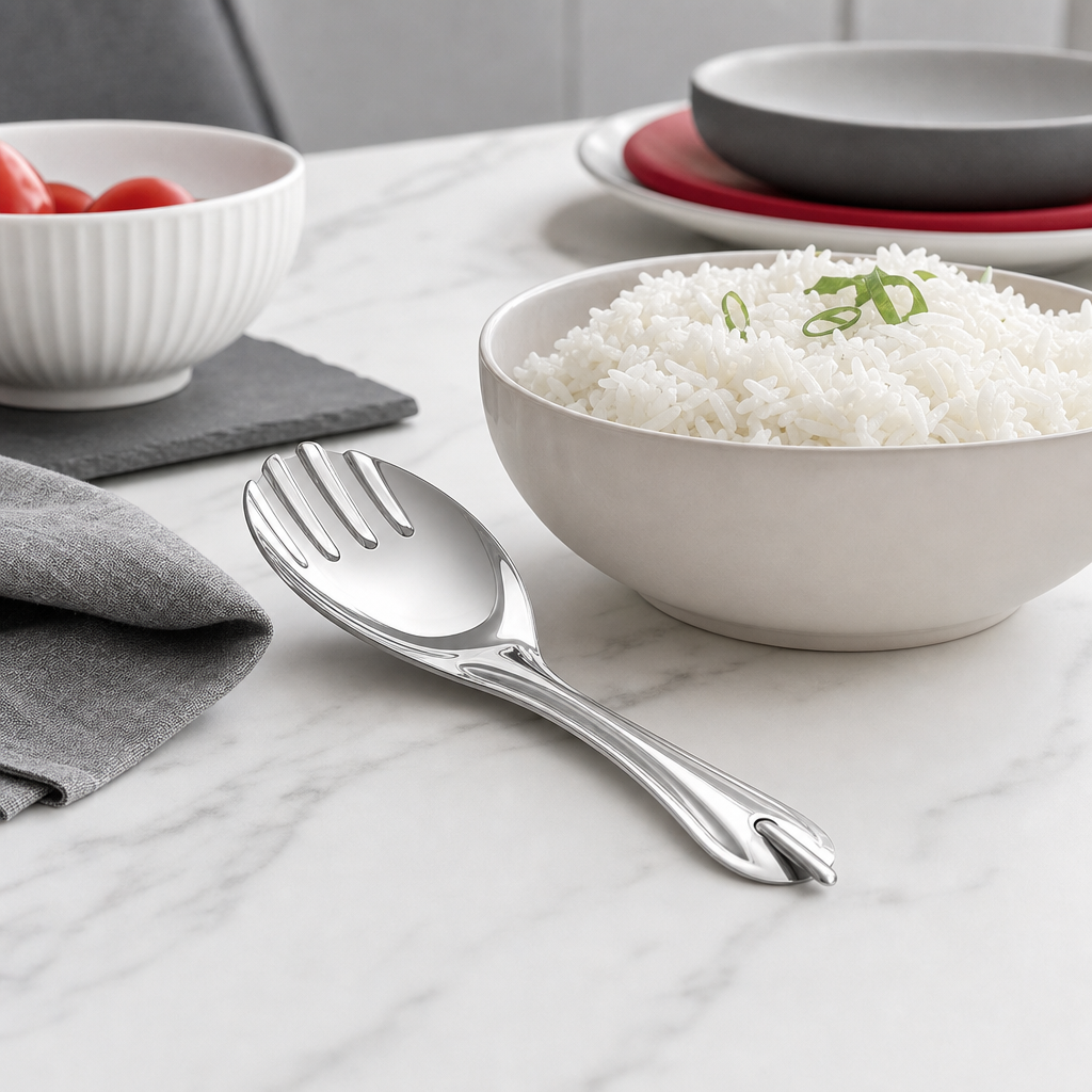144 Pieces Stainless Steel Rice Spoon, 25 cm, Broad Serving Head for Rice and Table Use