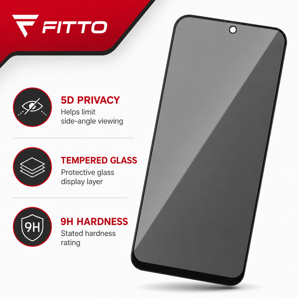 144 Pieces 5D Privacy Tempered Glass Screen Protectors, 9H Hardness for 15 Pro Max Model