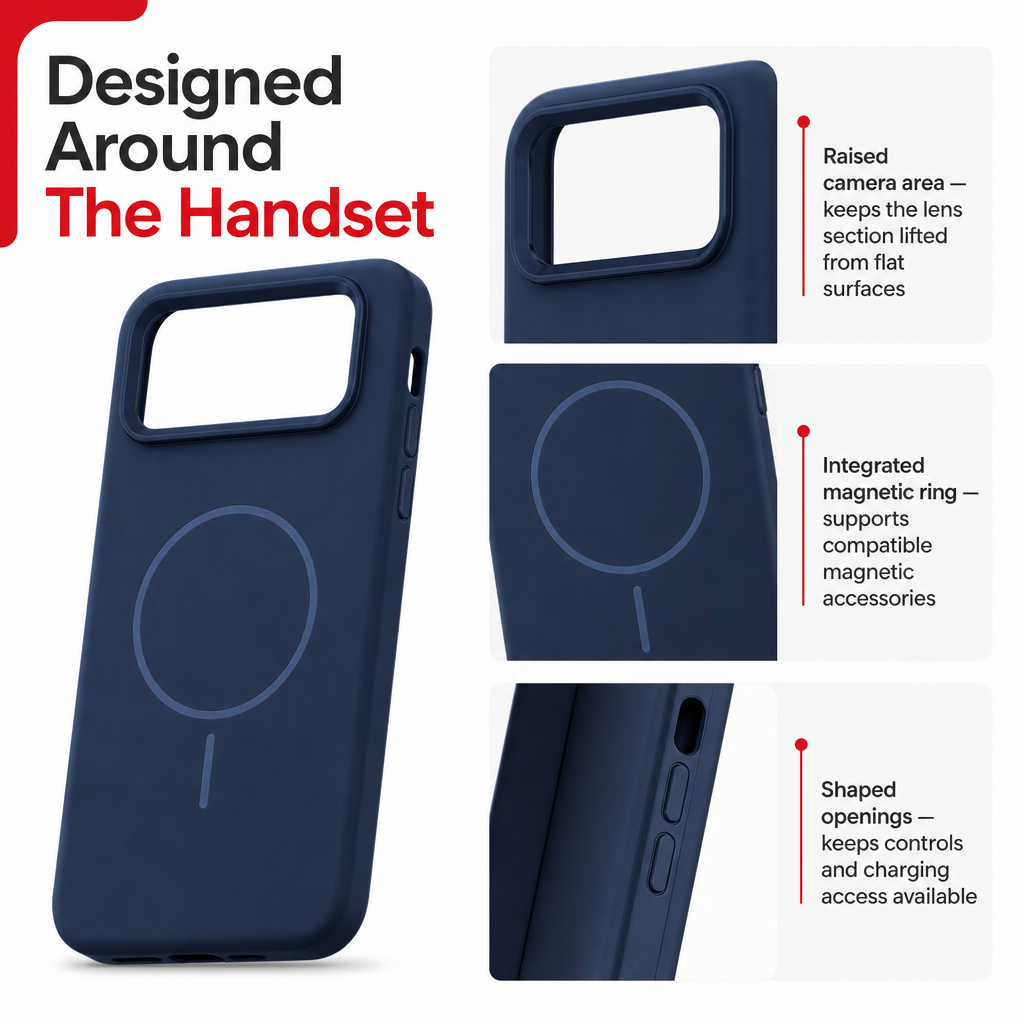 120 Pieces Silicone Magnetic Phone Cases with Raised Camera Protection, Navy Blue, 16 Pro Max
