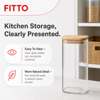 120 Pieces Glass Storage Jar with Wooden Lid, Clear and Natural Wood, 20 x 6 x 6 cm, 1 Piece