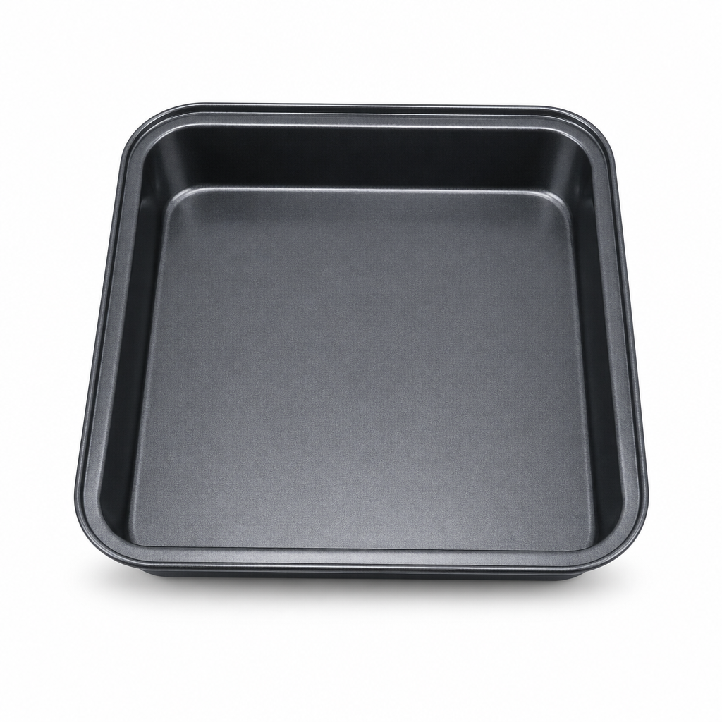 96 Pieces Square Cake Mold, Carbon Steel Non-Stick Bakeware, 27 cm, Black, 1 Piece