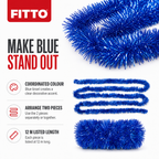 120 Pieces Blue Tinsel Decoration 7 cm x 12 m, 2 Pieces for Party Backdrops, Tables and Displays