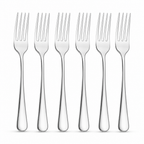 96 Pieces Stainless Steel Table Knife Sets, 6 Pieces, Silver Cutlery for Dining Tables and Everyday Meals