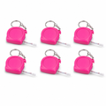 120 Pieces Mini Retractable Tape Measure Key Chains, 1 m Each, Pink, 6-Piece Set
