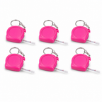 120 Pieces Mini Retractable Tape Measure Key Chains, 1 m Each, Pink, 6-Piece Set
