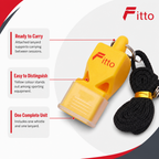 120 Pieces Sports Whistles with Lanyard, Yellow, Single Piece for Coaching, Officiating and Training Sessions