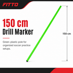 144 Pieces Plastic Soccer Training Pole, 150 cm, Green