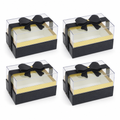 72 Pieces Acrylic Presentation Boxes with Black Ribbon, Rectangular 14 x 9 x 9 cm, Set of 4