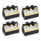 72 Pieces Acrylic Presentation Boxes with Black Ribbon, Rectangular 14 x 9 x 9 cm, Set of 4