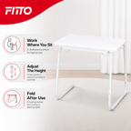 72 Pieces Foldable Laptop Tables, Portable TV Tray with Adjustable Height, White, 58 x 44 x 9 cm