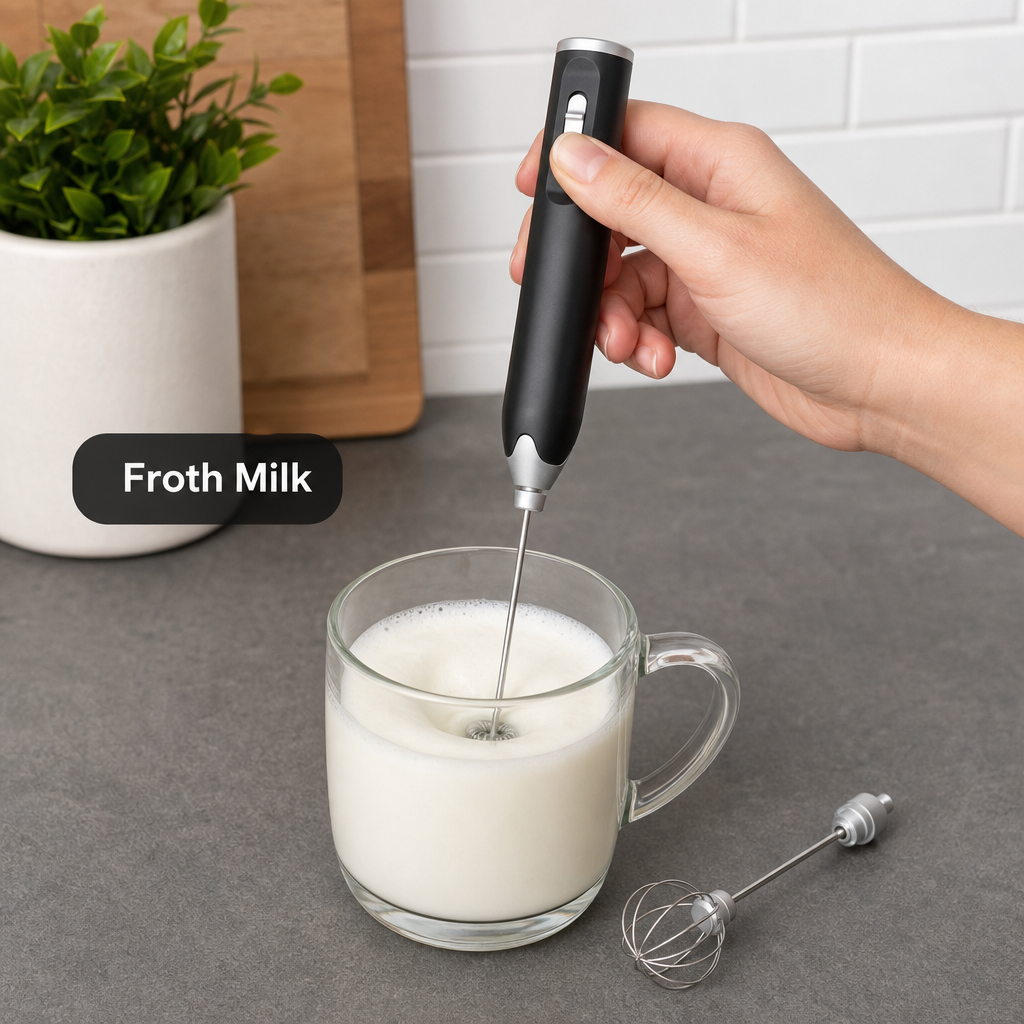 96 Pieces USB Milk Frothers with Adjustable Speed and Two Whisk Heads for Coffee and Milk Drinks
