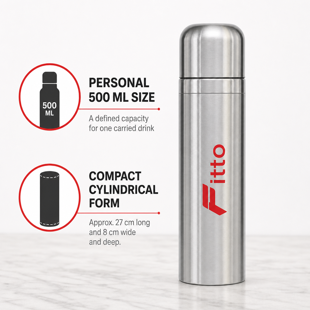96 Pieces Silver Stainless Steel Vacuum Flask, 500 ml, 1 Piece