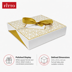 96 Pieces White Square Chocolate Box with Ribbon, 21.5 x 21.5 x 4.5 cm, 1 Piece