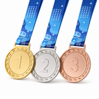 144 Pieces Numbered Award Medal Set with Ribbons, 1st 2nd and 3rd Place Recognition Medals, Gold Silver Rose Gold