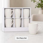 96 Pieces Ceramic Mug Set, White, 6 Pieces, Coordinated Drinkwares for Home Serving