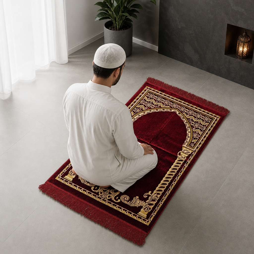 96 Pieces Jumbo Prayer Mats, Turkish Style, 80 x 120 cm, Fringed Edges