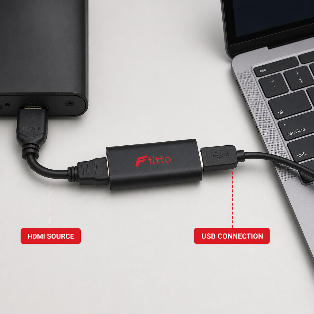 96 Pieces HDMI to USB Video Capture Adapters, Compact Black Signal Conversion Dongle, 1 Piece