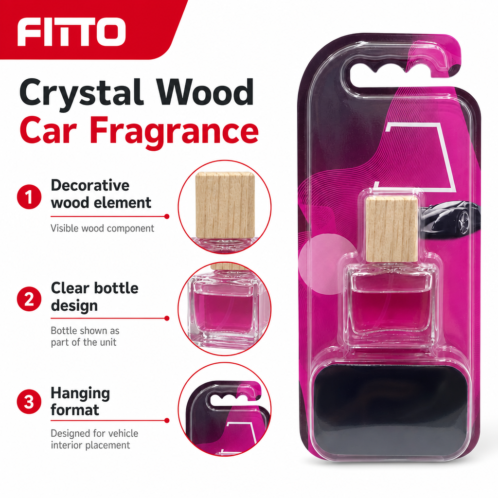 96 Pieces Car Air Fresheners, Crystal Wood Hanging Scent Diffuser, Pink, 1 Piece
