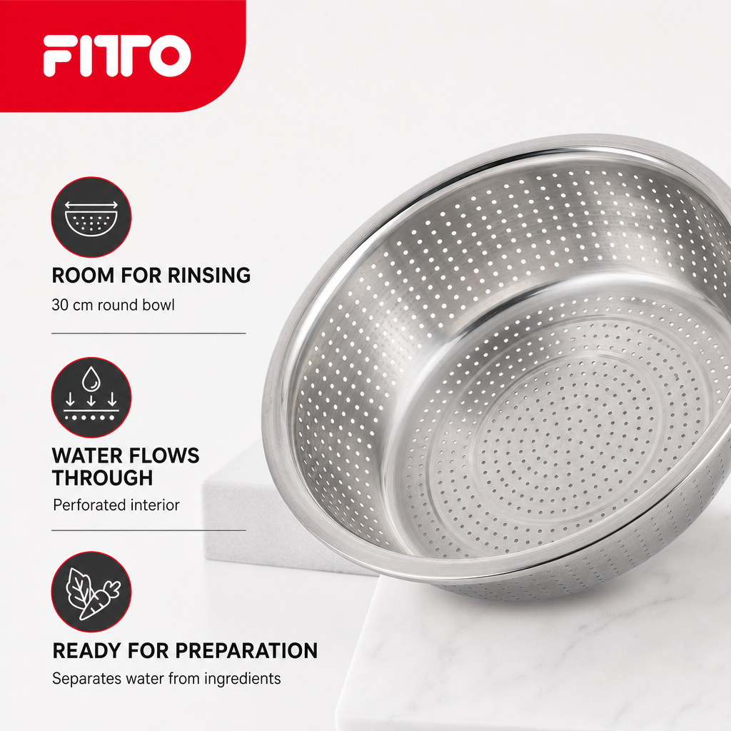 96 Pieces Stainless Steel Colander, 30 cm Round Kitchen Strainers for Washing and Draining Food