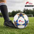 60 Pieces Size 5 Football, Blue and Gold Design, Single Match Ball for Training and Recreational Play