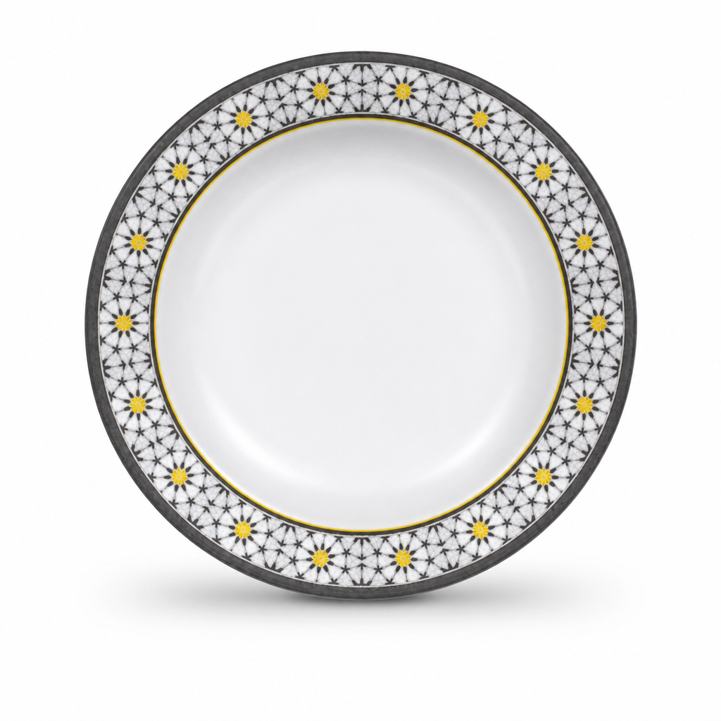 144 Pieces Melamine Soup Plate, 7 Inch, Round Floral Pattern Tablewares