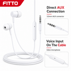 240 Pieces Wired Stereo Earphones with Inline Microphone and 3.5mm AUX Connector