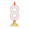 120 Pieces Mixed Colour LED Number 8 Cake Candle for Birthday Celebrations, Single Unit