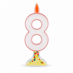 120 Pieces Mixed Colour LED Number 8 Cake Candle for Birthday Celebrations, Single Unit