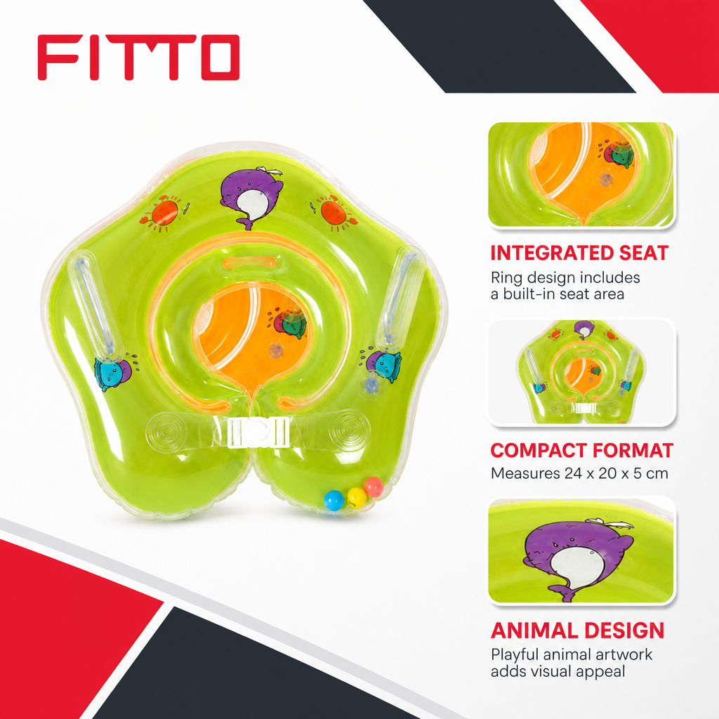 120 Pieces Inflatable Swimming Ring with Seat, Animal Design, 24 x 20 x 5 cm