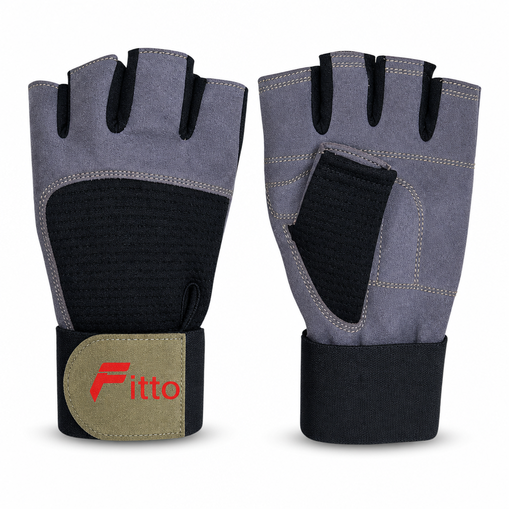 96 Pieces Gym Gloveses for Weight Lifting and Fitness, Grey and Black, Size M