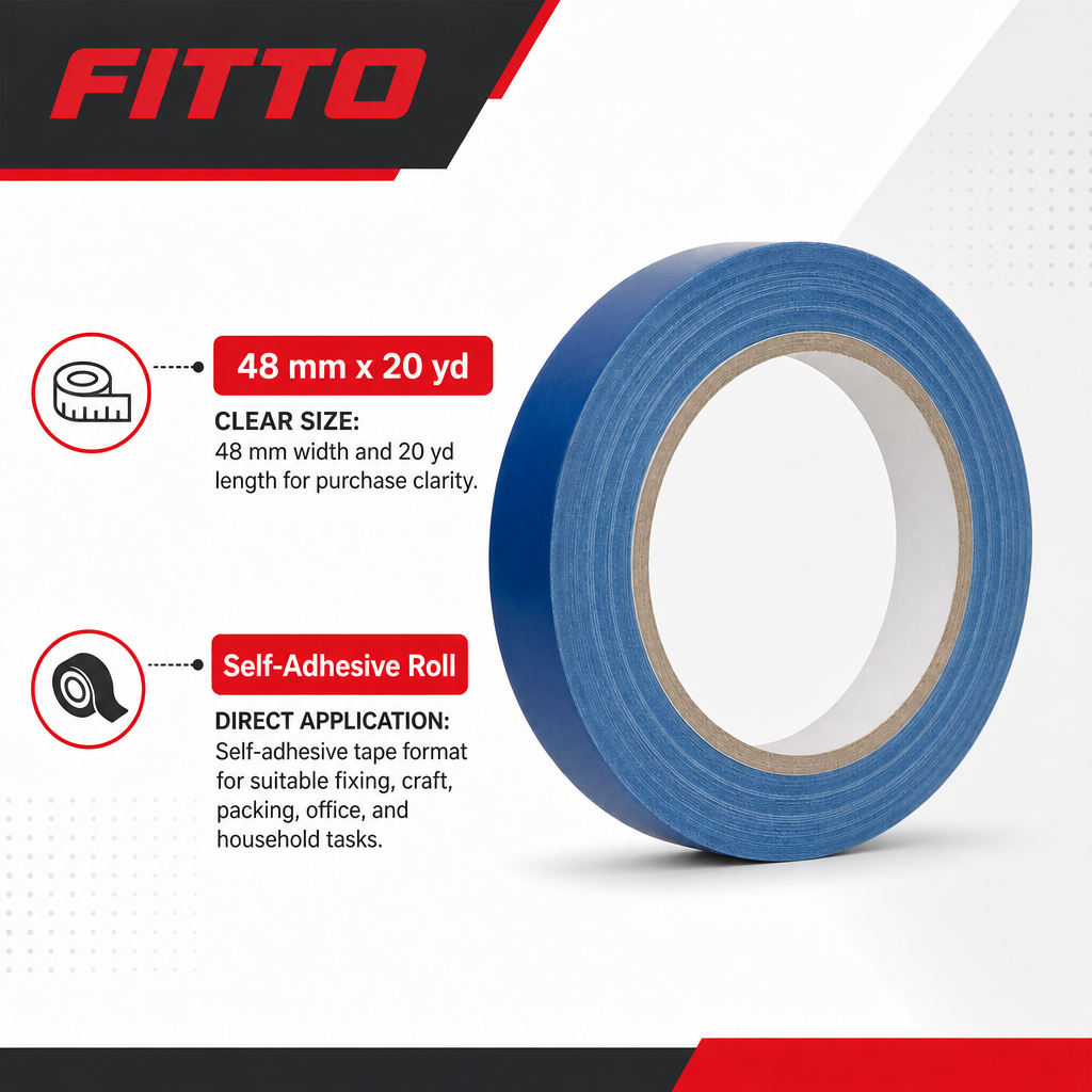 96 Pieces Adhesive Tapes, 48 mm x 20 yd, Self-Adhesive Roll, Blue