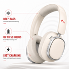 48 Pieces Wireless Over-Ear Headphones with Deep Bass, Up to 50 Hours Listening Time and Fast Charging