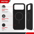 120 Pieces Silicone Magnetic Phone Cases for 15 Pro, Magnetic Back Ring, Raised Camera Protection, Black