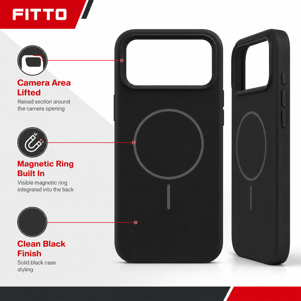 120 Pieces Silicone Magnetic Phone Cases for 15 Pro, Magnetic Back Ring, Raised Camera Protection, Black