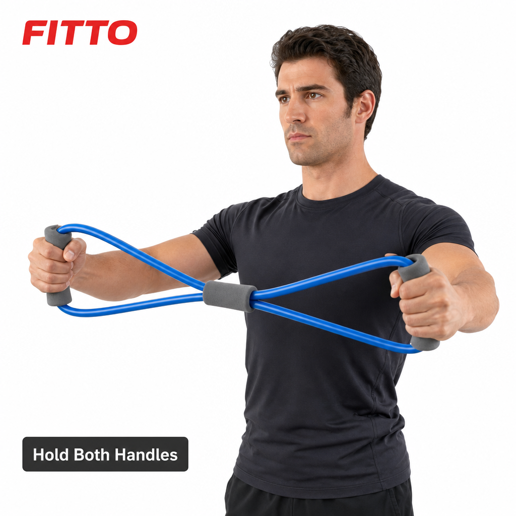 96 Pieces Resistance Bands with Foam Handles, Large Blue
