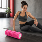 72 Pieces Textured Foam Yoga Roller, 45 cm, Pink