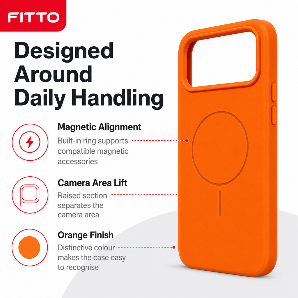 120 Pieces Silicone Magnetic Phone Cases with Raised Camera Protection, Orange