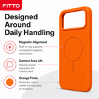 120 Pieces Silicone Magnetic Phone Cases with Raised Camera Protection, Orange