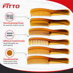 96 Pieces Amber Brown Hair Combs Set, 6 Pieces, Assorted Styling and Grooming Combs