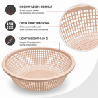 96 Pieces Large Plastic Colander Basket Light Peach 42 cm for Washing and Draining, 1 Piece