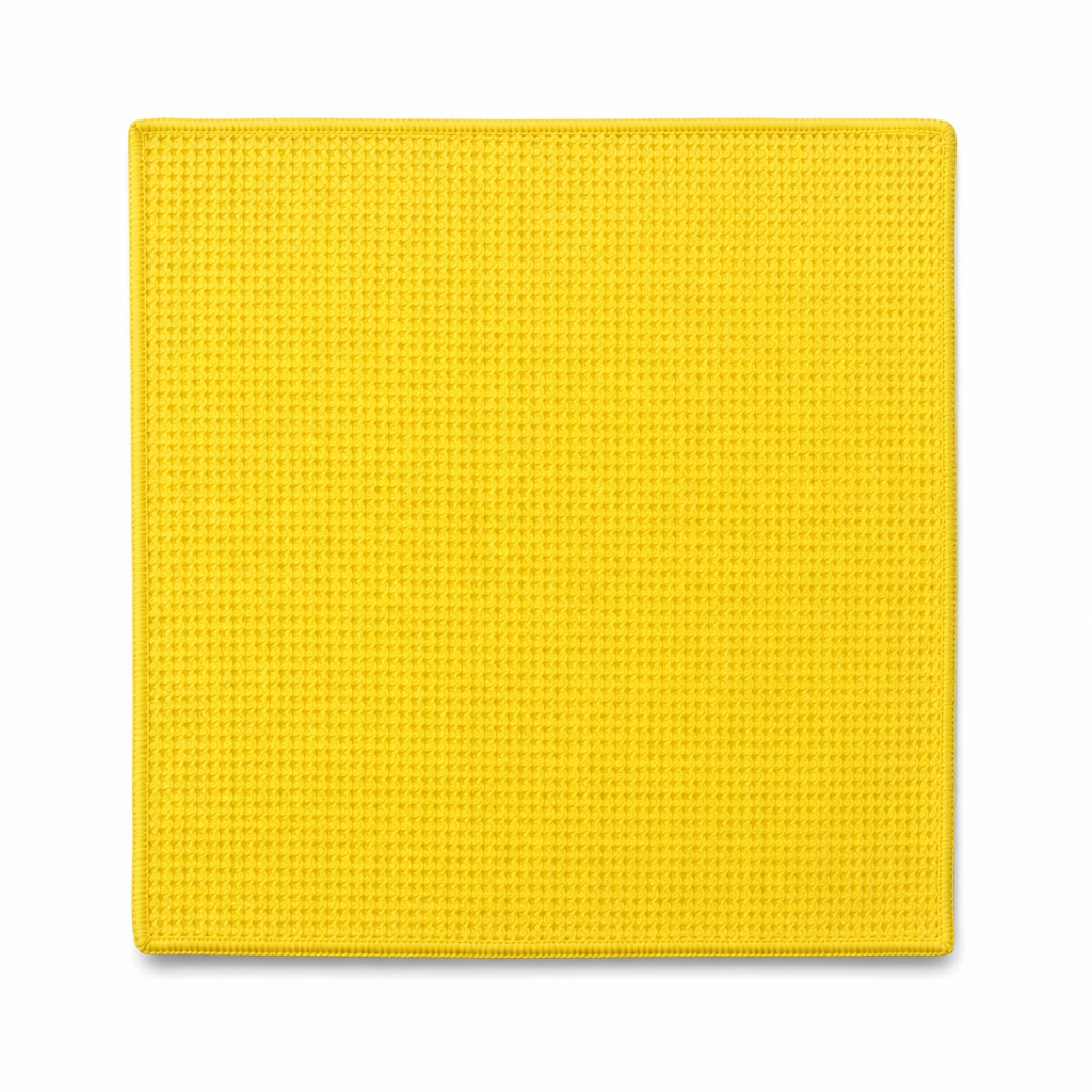 120 Pieces Waffle-Weave Microfiber Cleaning Cloth, 40 x 40 cm, Yellow