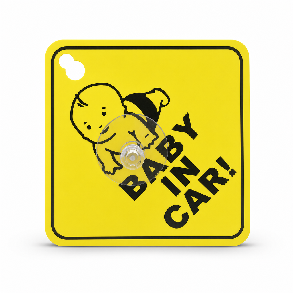 96 Pieces Car Safety Warning Signs with Suction Cup, Yellow Square, 18 x 18 cm