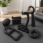 72 Pieces Hand Grip Strength Training Set, Multiple Exercise Tools for Hand and Finger Workouts, Black, 1 Set